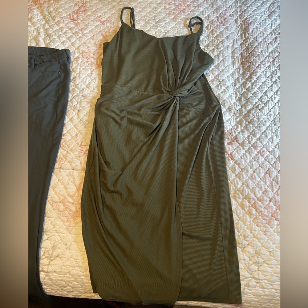Nine Britton Olive Ribbed Dress